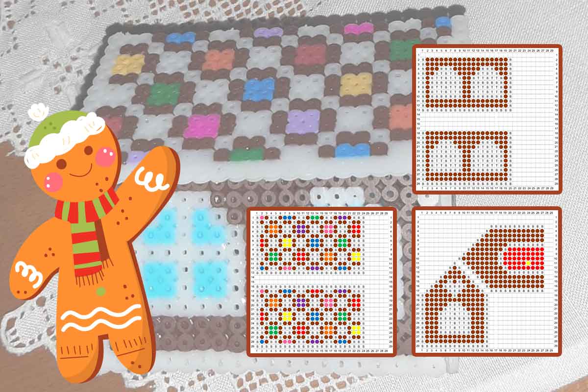 Casa con Hama Beads De Galleta De Jengibre para Navidad