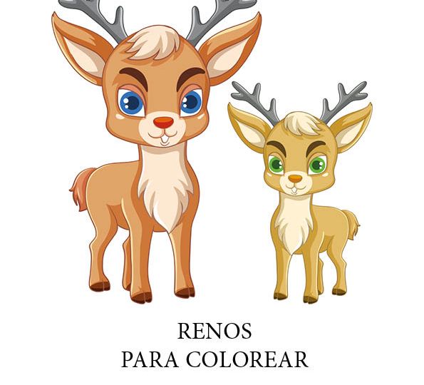 Rodolfo y Renos Navideños para Imprimir y Colorear