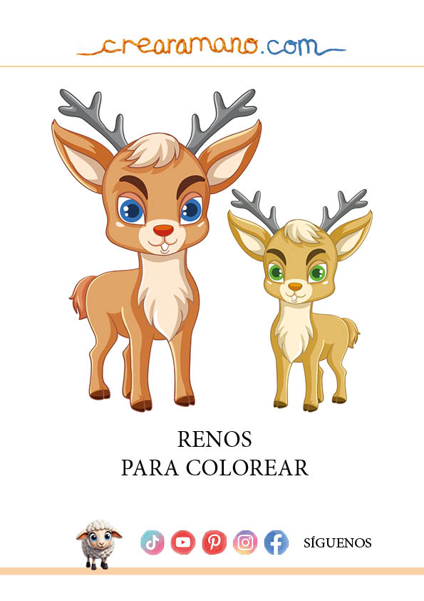 Renos Navideños para Imprimir y Colorear