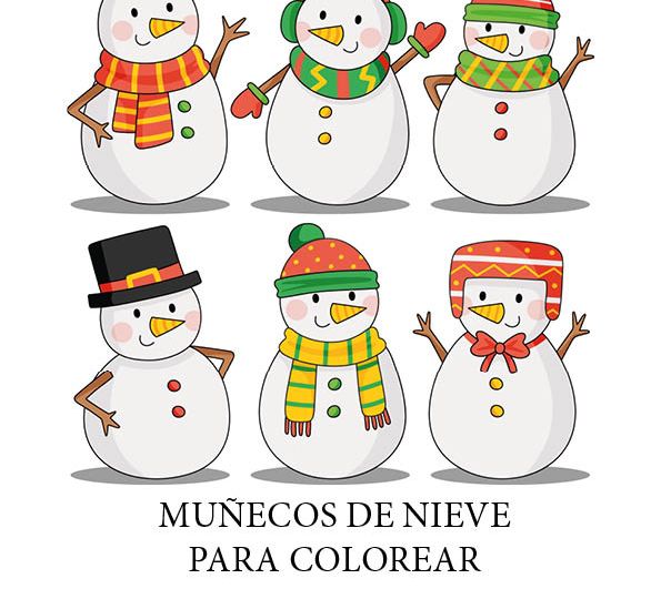 Dibujos de Muñecos de Nieve Imprimir y Colorear